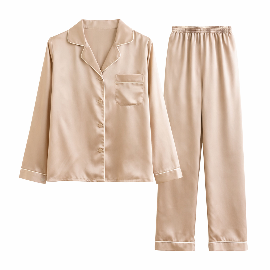 Champagne Silk Pajama Set