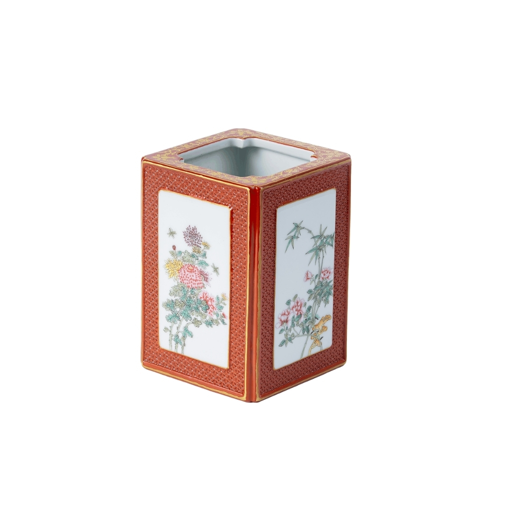 Floral Blossoms Brush Vase