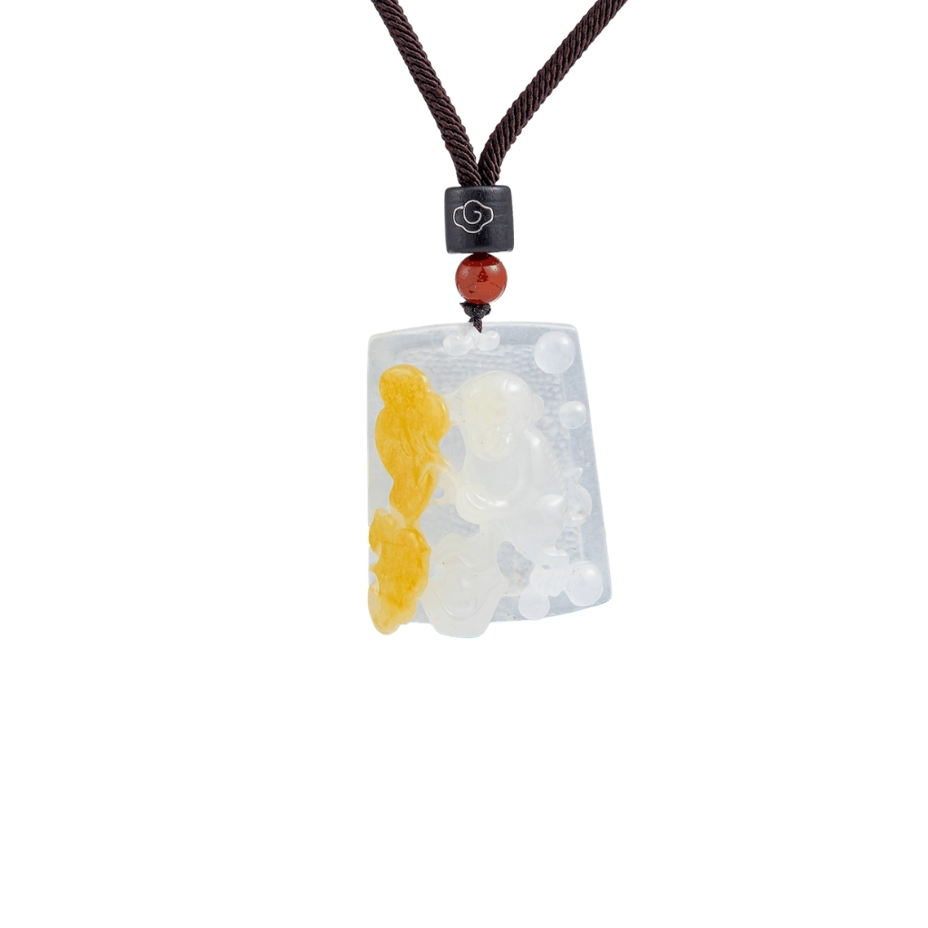 Amber Clouds Jade Pendant