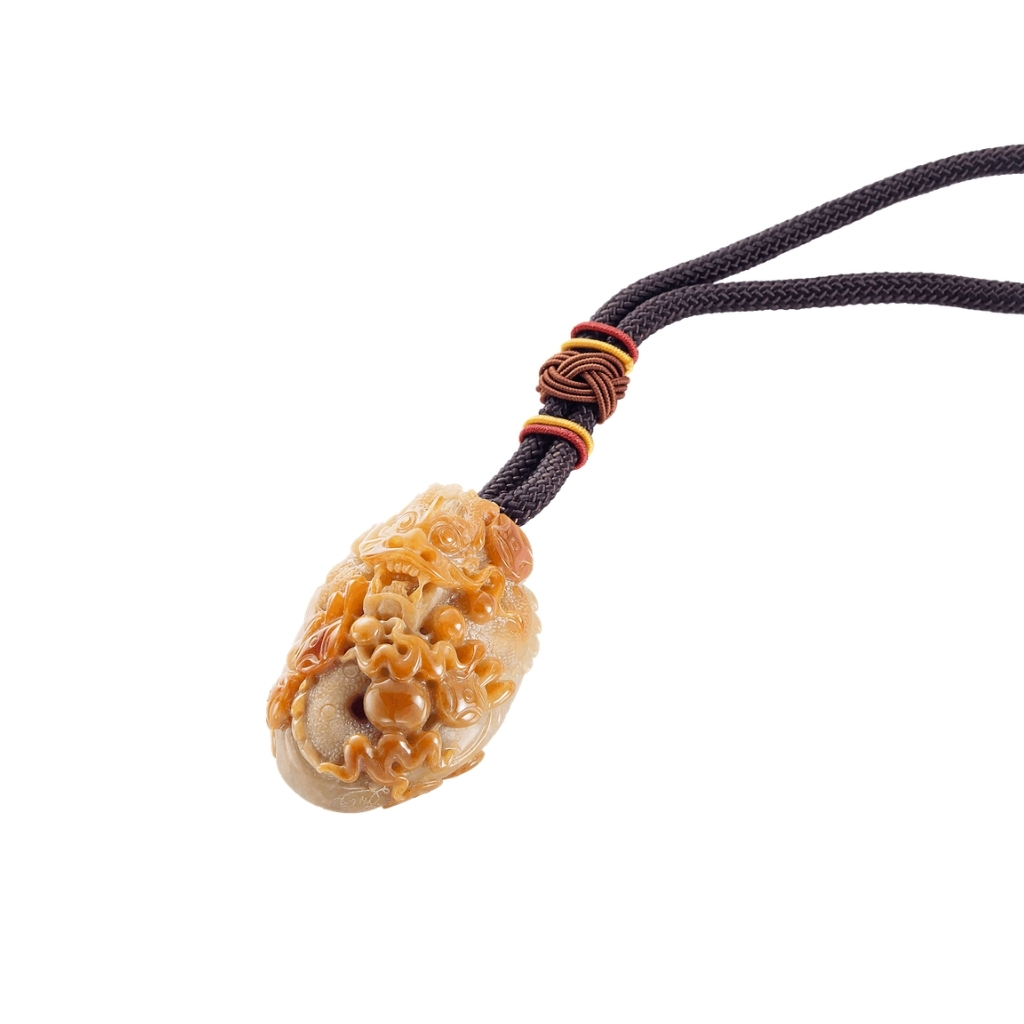 Golden Dragon Jade Pendant
