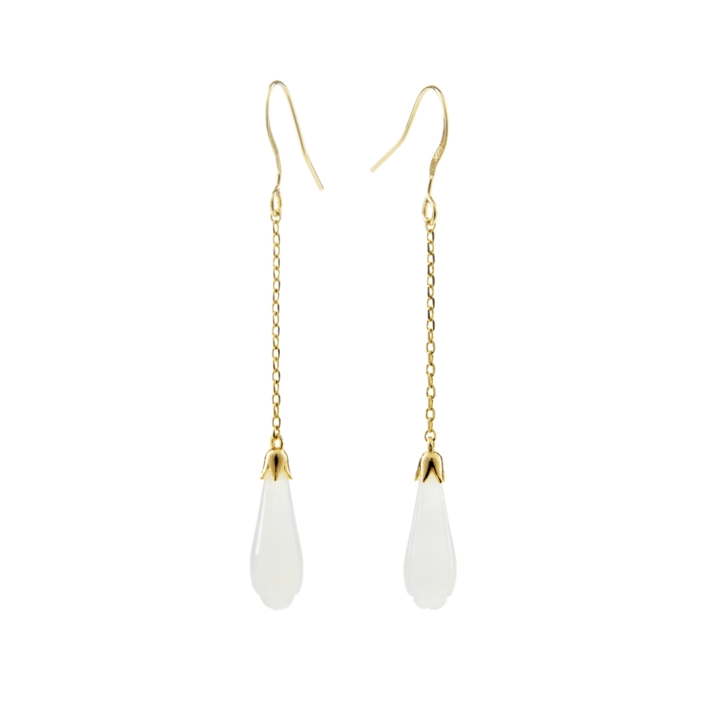 Pear Drop Jade Earrings