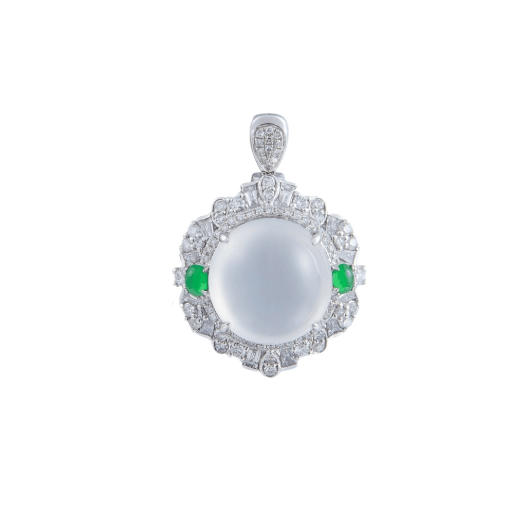 White Icy Jade 2-in-1 Ring/Pendant